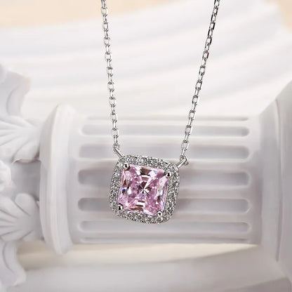 1.5ct Radiant Cushion Cut Pendant Necklace For Women In White Gold