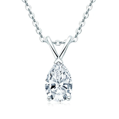 1.5 Ct Radiant Pear Cut Pendant Necklace For Women In White Gold
