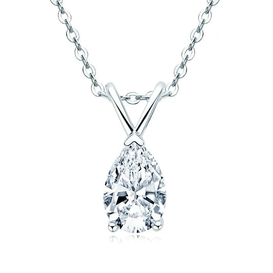 1.5 Ct Radiant Pear Cut Pendant Necklace For Women In White Gold