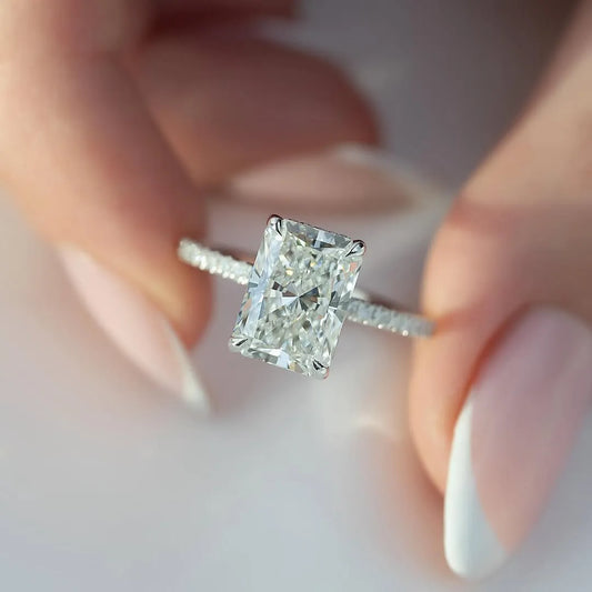 Dazzling Union 3.5ct Radiant Cut Engagement Ring for Women in Sterling Silver