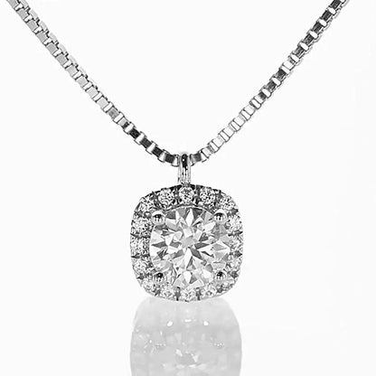 1.0 Ct Modern Round Cut Pendant Necklace For Women In White Gold