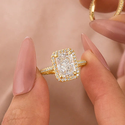 Celestial Charm 2.0ct Radiant Cut Engagement Ring in Sterling Silver