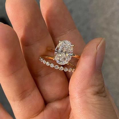 Royal Gleam 5.5 Carat Oval Cut Wedding Set in Sterling Silver