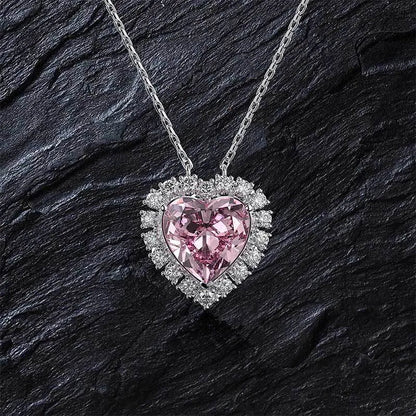 2.0 Ct Refined Heart Cut Pendant Necklace In White Gold