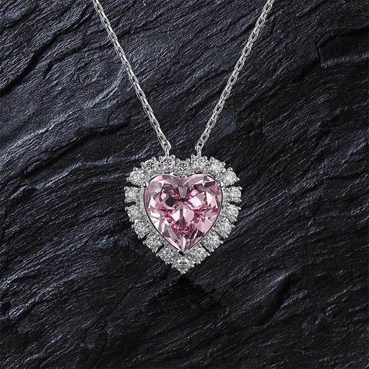 2.0 Ct Refined Heart Cut Pendant Necklace In White Gold
