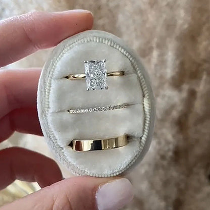 Dazzling Union 4.5ct Radiant Cut Wedding Set in Sterling Silver