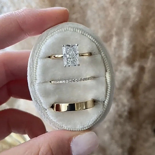 Dazzling Union 4.5ct Radiant Cut Wedding Set in Sterling Silver