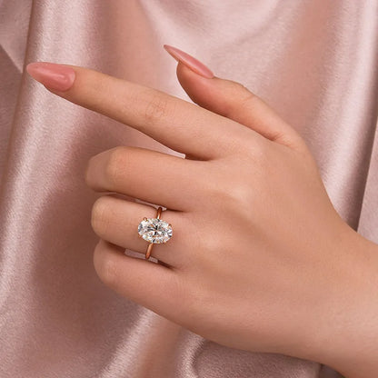 Dazzling Union 4.0ct Oval Cut Engagement Ring for Women in Sterling Silver