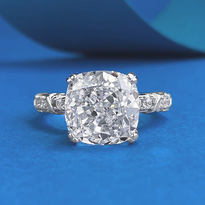 Regal 3.0 Carat Cushion Cut Engagement Ring for Women in Sterling Silver
