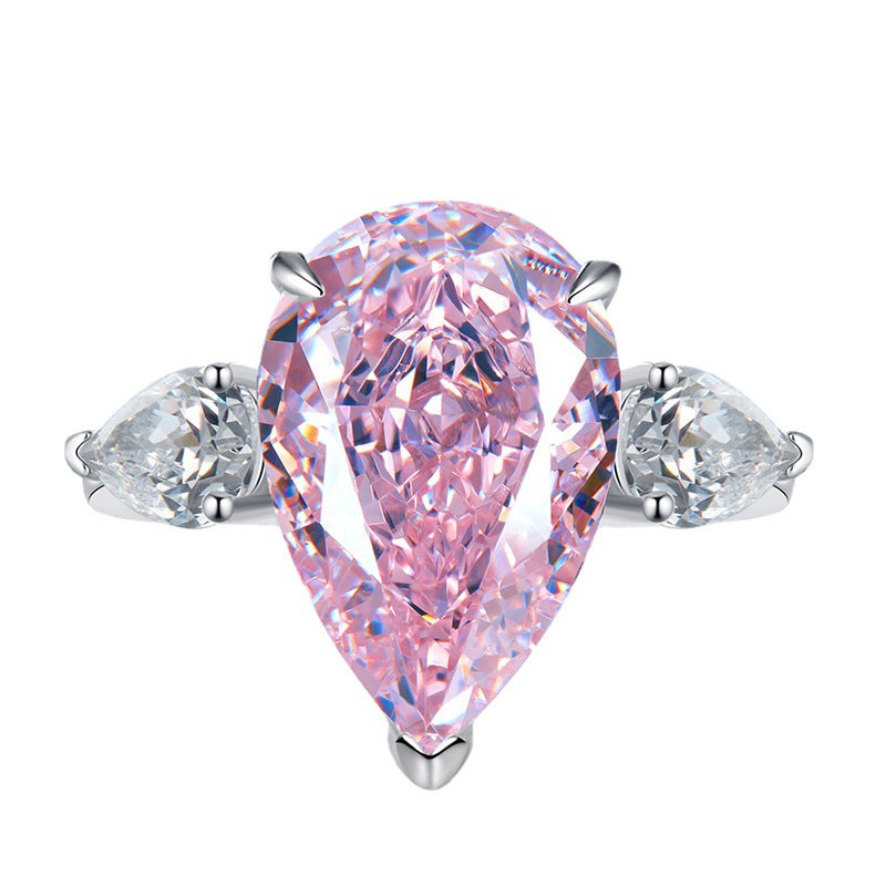 Regal 7.0ct Pear cut Engagement Ring for Women in Sterling Silver