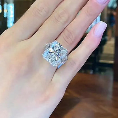 Heirloom Glow 6.0 Carat Radiant Cut Engagement Ring in Sterling Silver