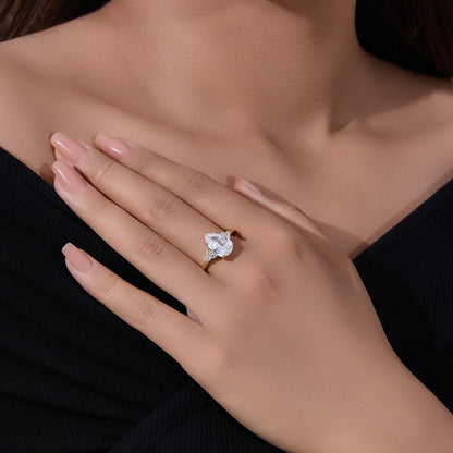 Romantic 3.0ct Pear cut Engagement Ring in Sterling Silver