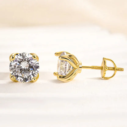 Polished Sparkling 1.0Ct Women's Stud Earrings