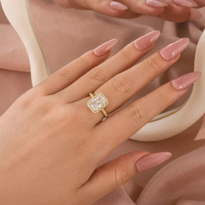 Celestial Charm 2.0ct Radiant Cut Engagement Ring in Sterling Silver