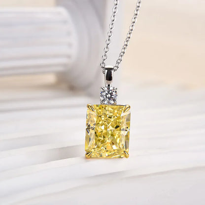 4.0 Ct Classic Radiant Cut Pendant Necklace For Women In White Gold