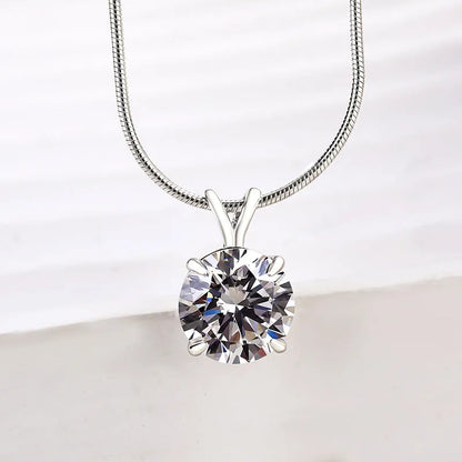 3.0ct Statement Round Cut Pendant Necklace In White Gold