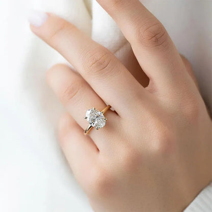 Dazzling Union 4.0ct Oval Cut Engagement Ring for Women in Sterling Silver