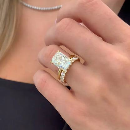 Regal Whisper 8.5 Carat Cushion Cut Wedding Set in Sterling Silver