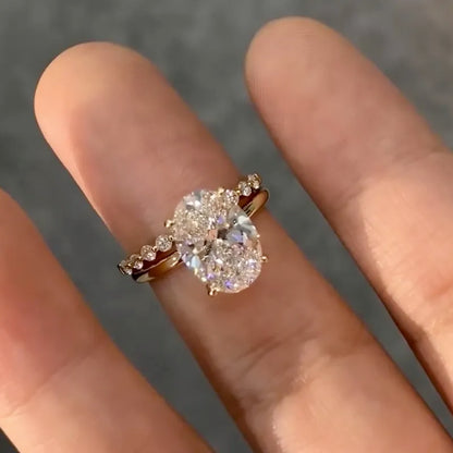 Royal Gleam 5.5 Carat Oval Cut Wedding Set in Sterling Silver