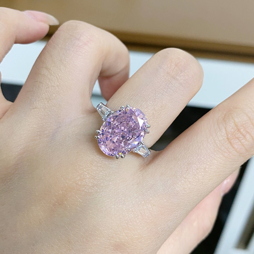 Regal 7.0 Carat Oval Cut Engagement Ring for Women in Sterling Silver