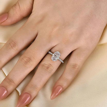 Celestial Charm 4.5ct Oval Cut Engagement Ring for Women in Sterling Silver