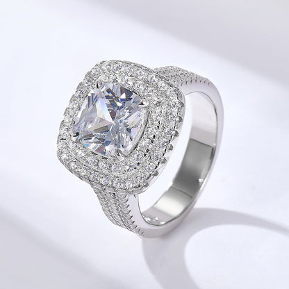 Regal 3.0ct Cushion cut Engagement Ring for Women in Sterling Silver