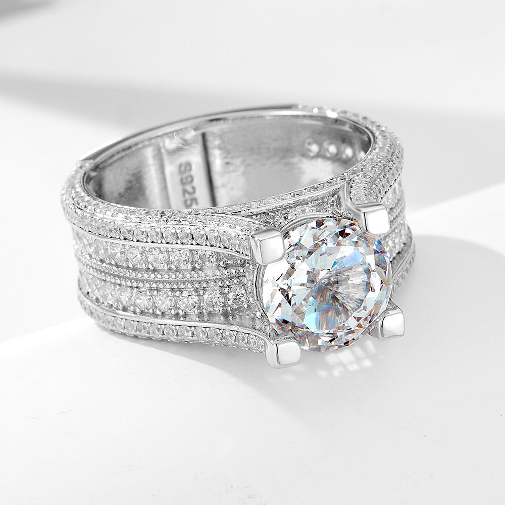 Timeless 3.0ct Round cut Engagement Ring for Women in Sterling Silver