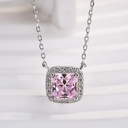 1.5ct Radiant Cushion Cut Pendant Necklace For Women In White Gold