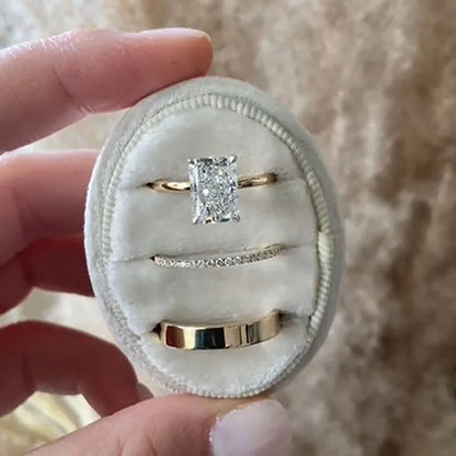 Dazzling Union 4.5ct Radiant Cut Wedding Set in Sterling Silver