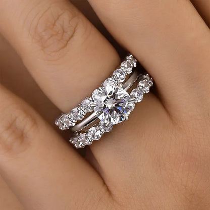 Pearlcrest Vow 2.0ct Round Cut Wedding Set in Sterling Silver