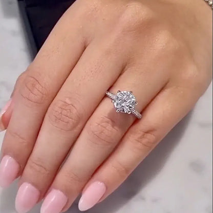 Pure Devotion 2.0ct Round Cut Engagement Ring in Sterling Silver