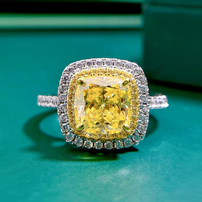 Regal 4.0ct Cushion cut Engagement Ring for Women in Sterling Silver