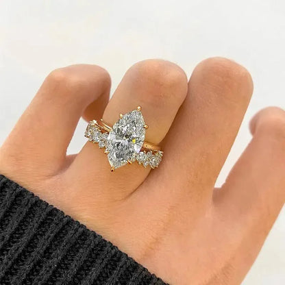 Pure Devotion 4.0ct Marquise Cut Wedding Set in Sterling Silver