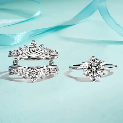 Elegant 3.0ct Round cut 2pc Wedding Ring Set in Sterling Silver