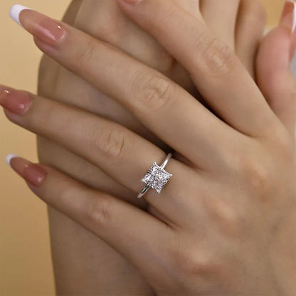 Pearlcrest Vow 3.5ct Radiant Cut Engagement Ring for Women in Sterling Silver
