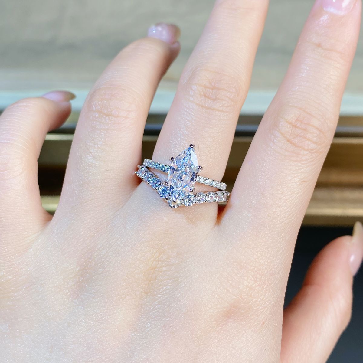 Regal 2.0 Carat Marquise Cut 2pc Wedding Ring Set in Sterling Silver