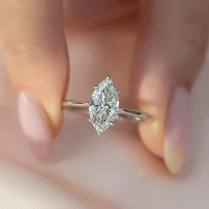 Majestic Bloom 3.0 Carat Marquise Cut Engagement Ring in Sterling Silver