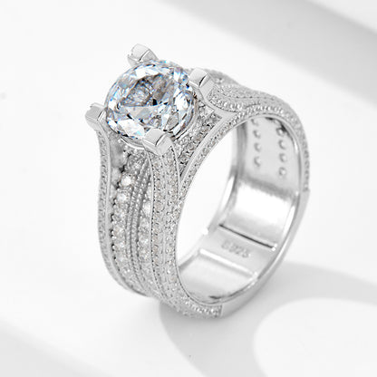 Timeless 3.0ct Round cut Engagement Ring for Women in Sterling Silver