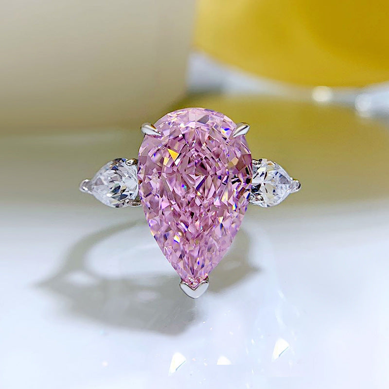 Regal 7.0ct Pear cut Engagement Ring for Women in Sterling Silver