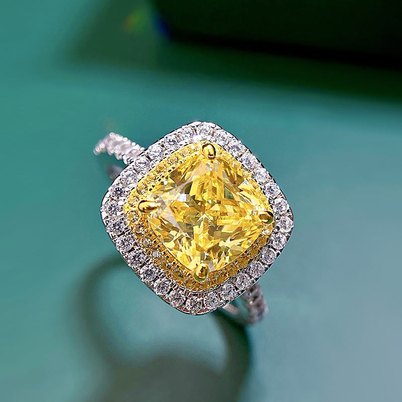 Regal 4.0ct Cushion cut Engagement Ring for Women in Sterling Silver