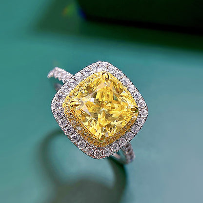Regal 4.0ct Cushion cut Engagement Ring for Women in Sterling Silver