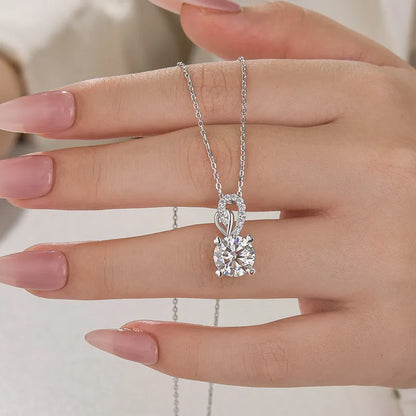 3.0 Ct Statement Round Cut Pendant Necklace For Women In White Gold