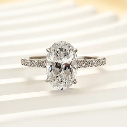 Celestial Charm 4.5ct Oval Cut Engagement Ring for Women in Sterling Silver