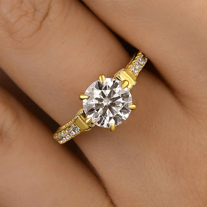 Grand Splendor 3.0ct Round Cut Engagement Ring for Women in Sterling Silver