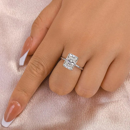 Heirloom Glow 4.5 Carat Radiant Cut Engagement Ring in Sterling Silver