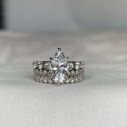 Eternal Bond 1.5ct Marquise Cut Wedding Set for Women in Sterling Silver