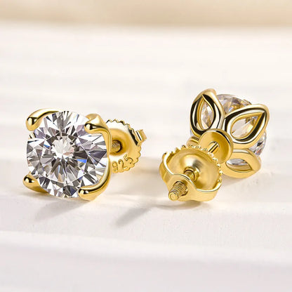 Polished Sparkling 1.0Ct Women's Stud Earrings