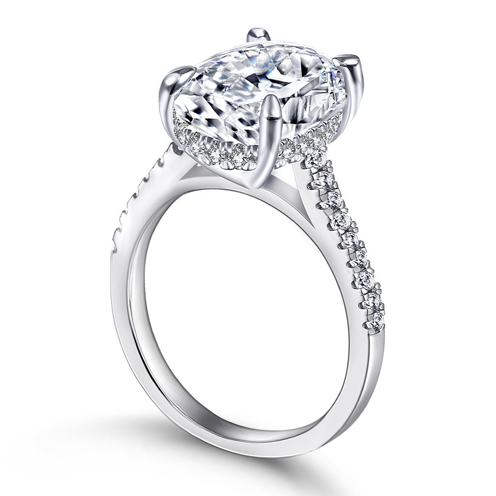 Regal 6.0ct Oval cut Engagement Ring for Women in Sterling Silver