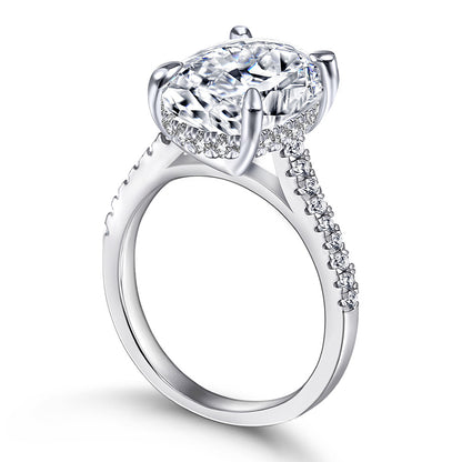 Regal 6.0ct Oval cut Engagement Ring for Women in Sterling Silver