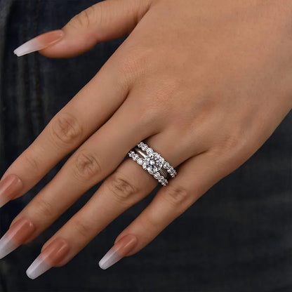 Pearlcrest Vow 2.0ct Round Cut Wedding Set in Sterling Silver